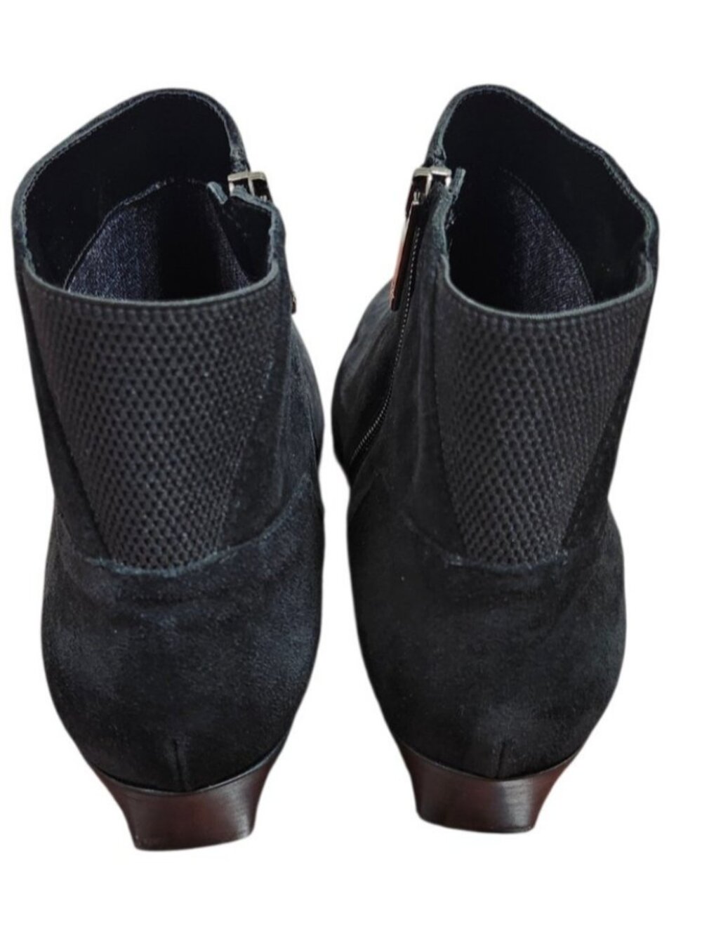 Aquatalia Fuoco Black Suede Pointed Toe Ankle Boots Women Size 13 Italy - Picture 6 of 12